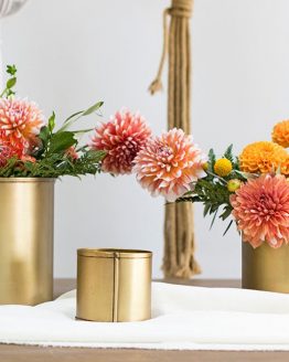 gold cylinder vases