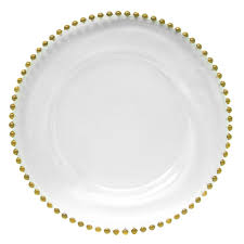 gold beaded charger plate hire nz