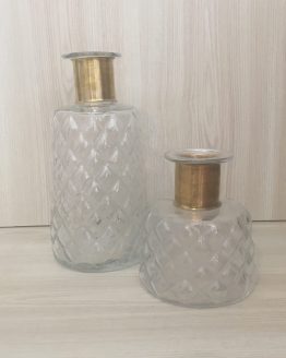 glass and brass vase hire