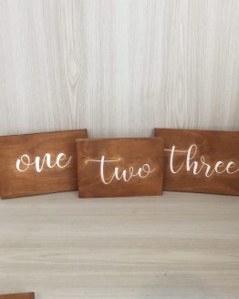 wooden table number hire nz
