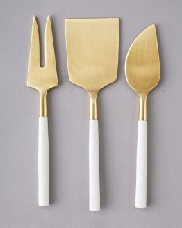 white and gold cutlery hire nz