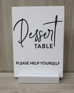 WILLA DESSERT TABLE SIGN WHITE-BLACK