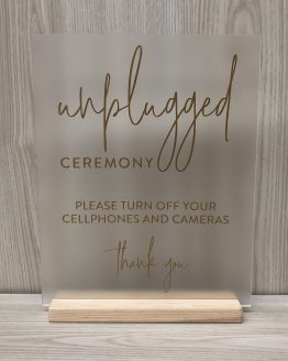 WILLA UNPLUGGED CEREMONY SIGN FROSTED-GOLD