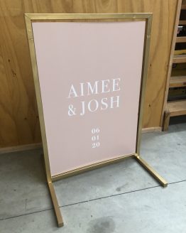 gold acrylic sign stand hire auckland nz