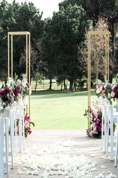 gold ceremony floral stand hire auckland nz